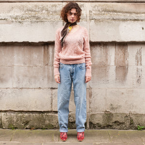 Dolce and Gabbana V Neck Jumper (Pink) UK 6-8