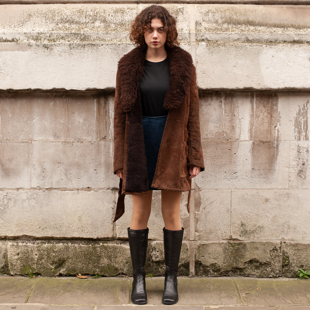 Shearling Coat (Brown) UK 6-10