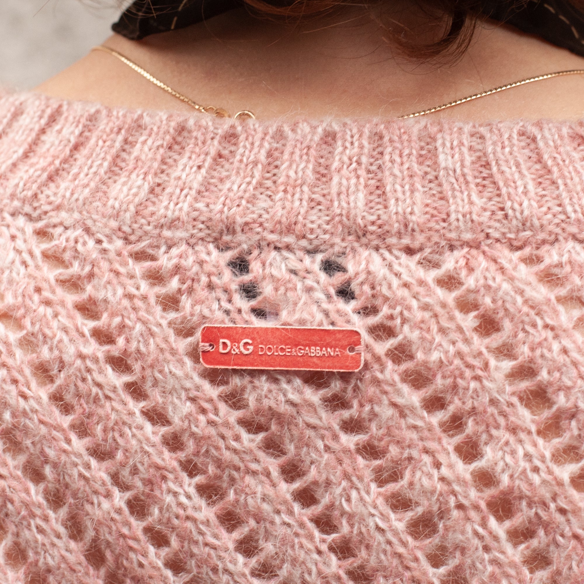 Dolce and Gabbana V Neck Jumper (Pink) UK 6-8
