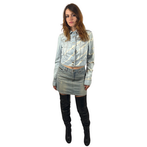 Dolce & Gabbana sun bleached denim mini skirt (Denim wash)