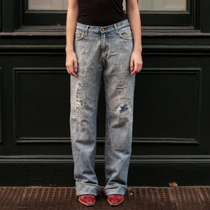 Versace Distressed Jeans (Light Wash) UK 12-14