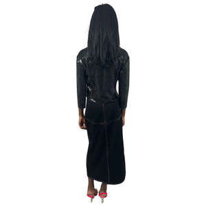 DKNY criss-cross maxo wool skirt (Black)