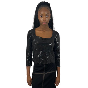 Byblos blu snakeskin long sleeve top (Black)