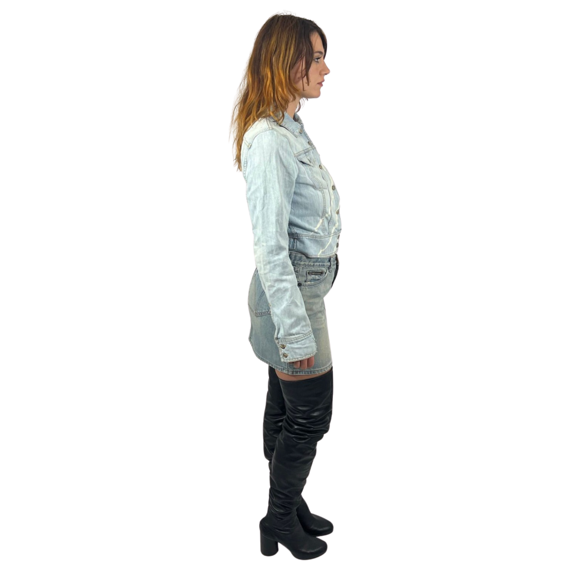 Dolce & Gabbana sun bleached denim mini skirt (Denim wash)