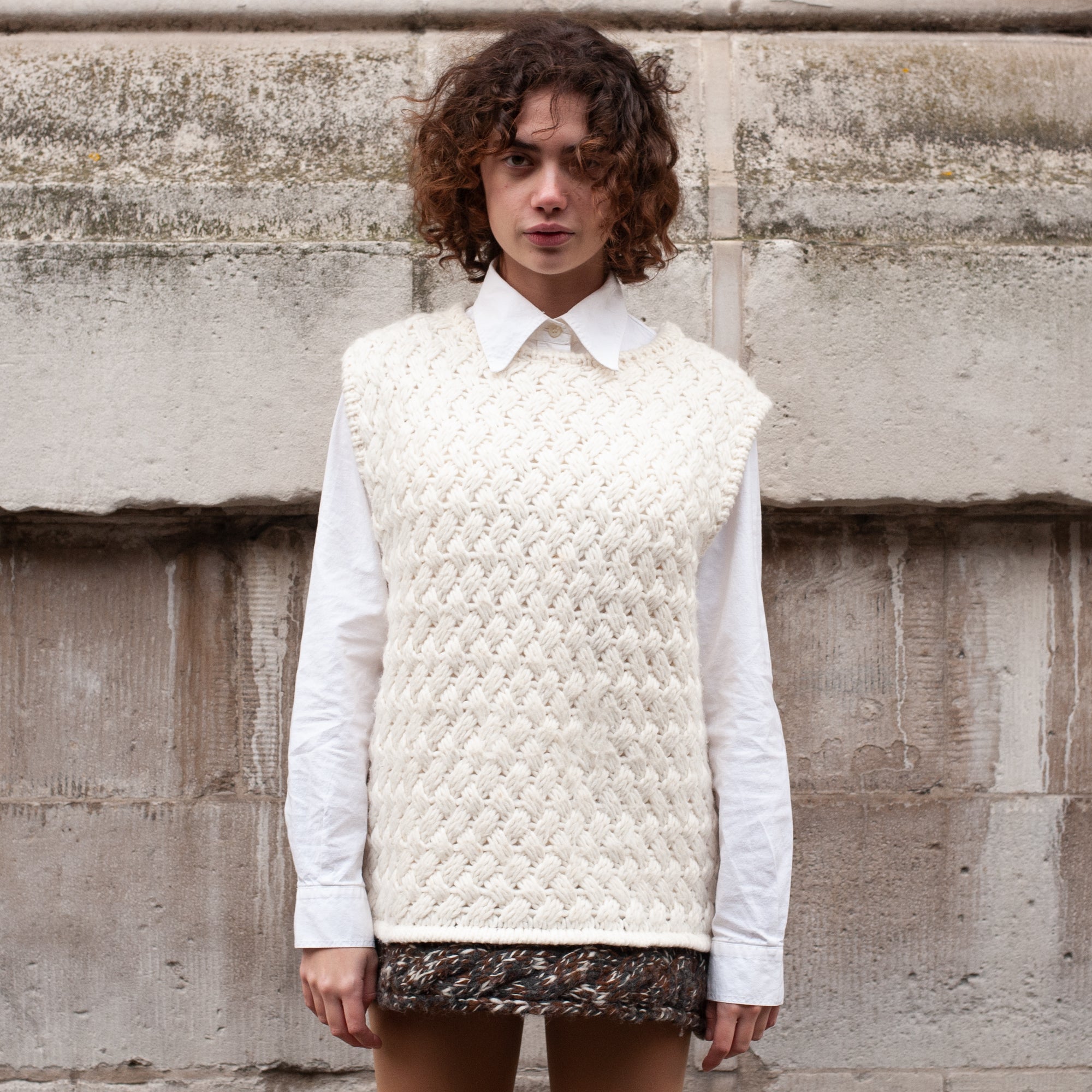 Roberto Cavalli Knitted Vest (Cream/Multi) UK 6-10