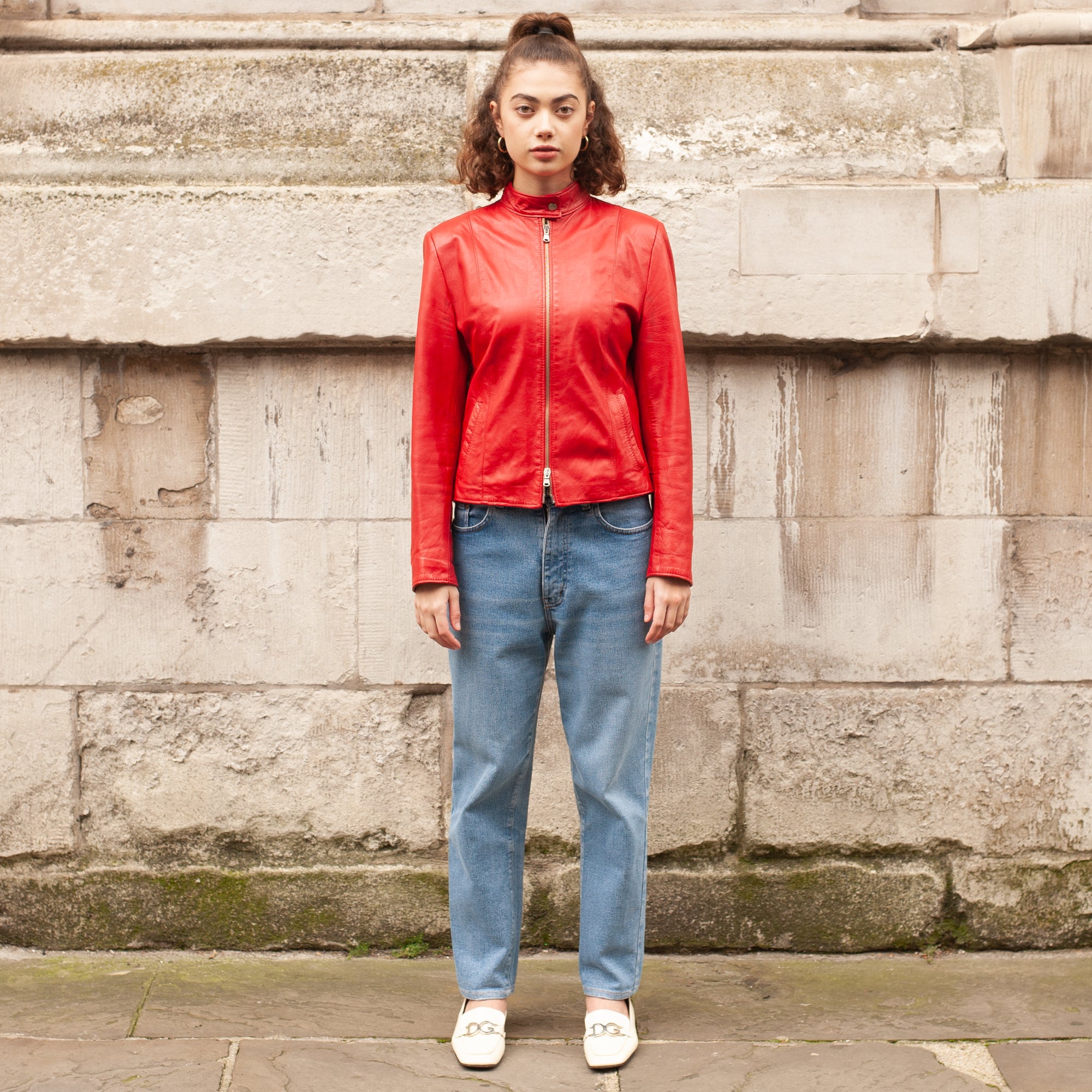 Leather Jacket (Red) UK 6-10