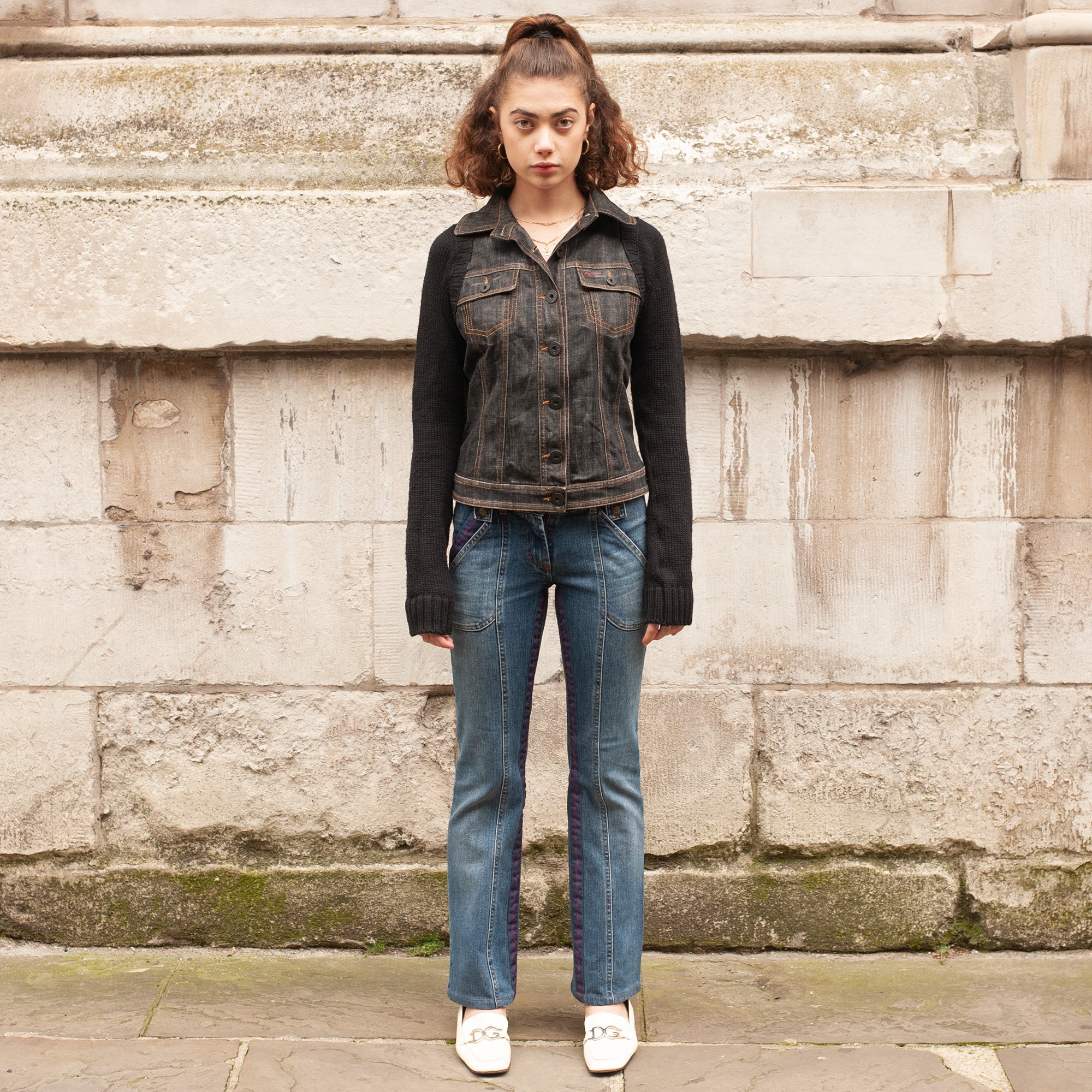 Moschino Knit Sleeve Jacket (Deep Indigo) UK 6-10