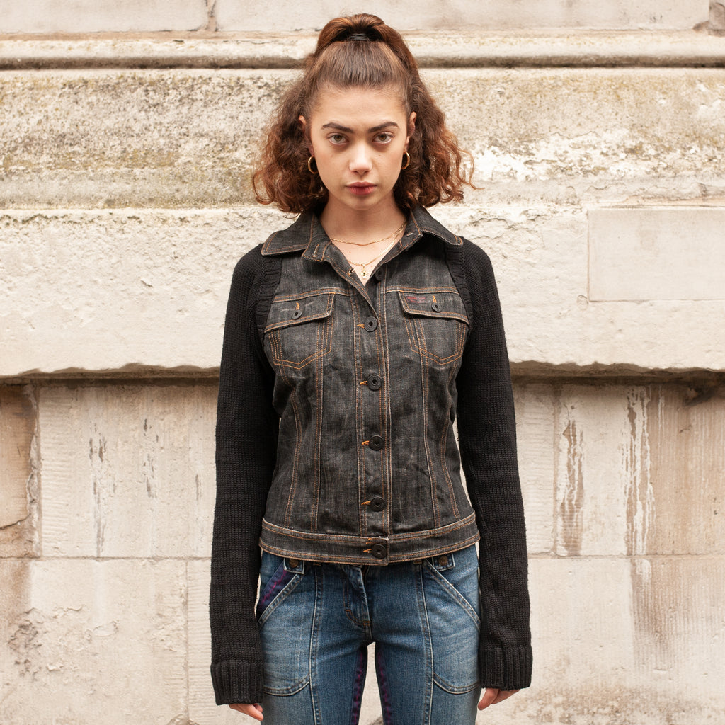 Moschino Knit Sleeve Jacket (Deep Indigo) UK 6-10